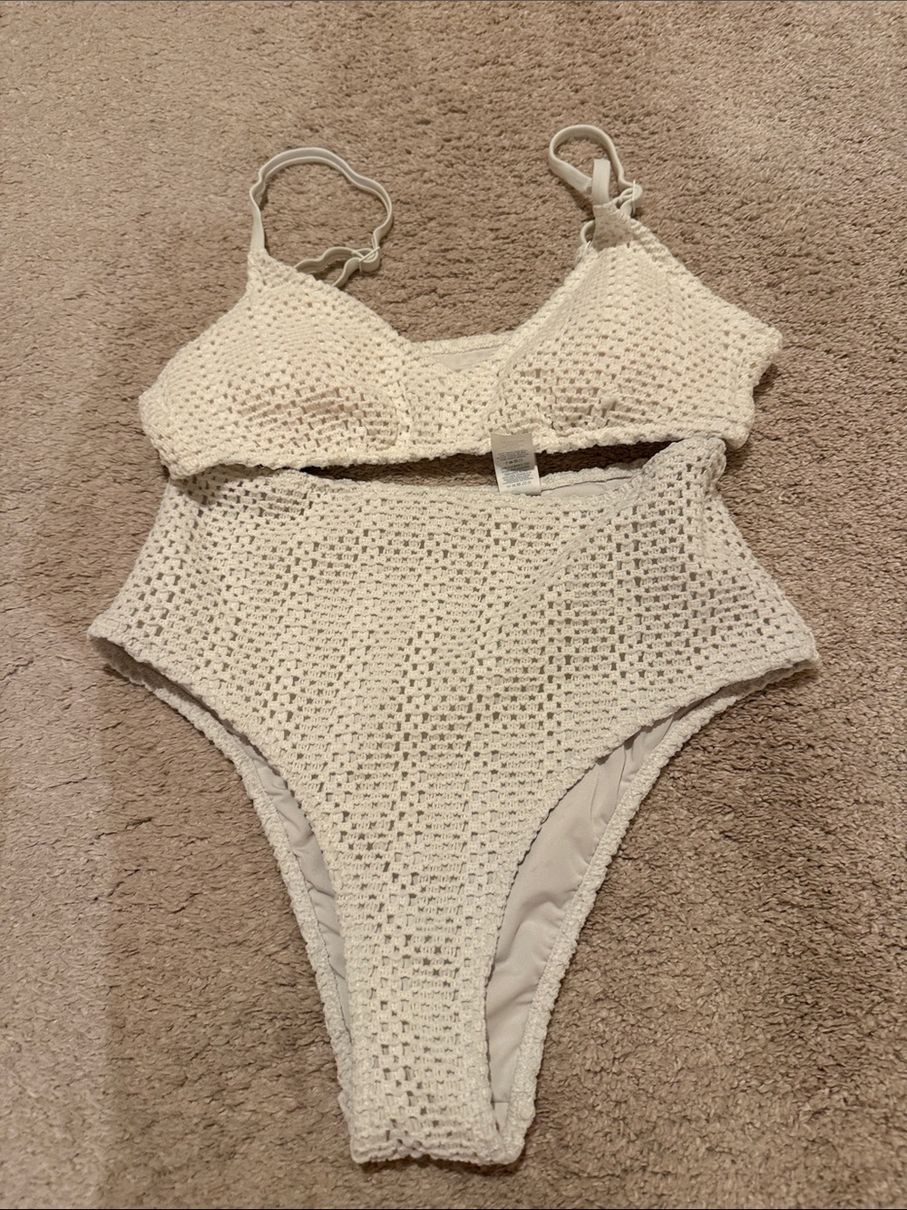 Aeries size  medium crochet beige bikini